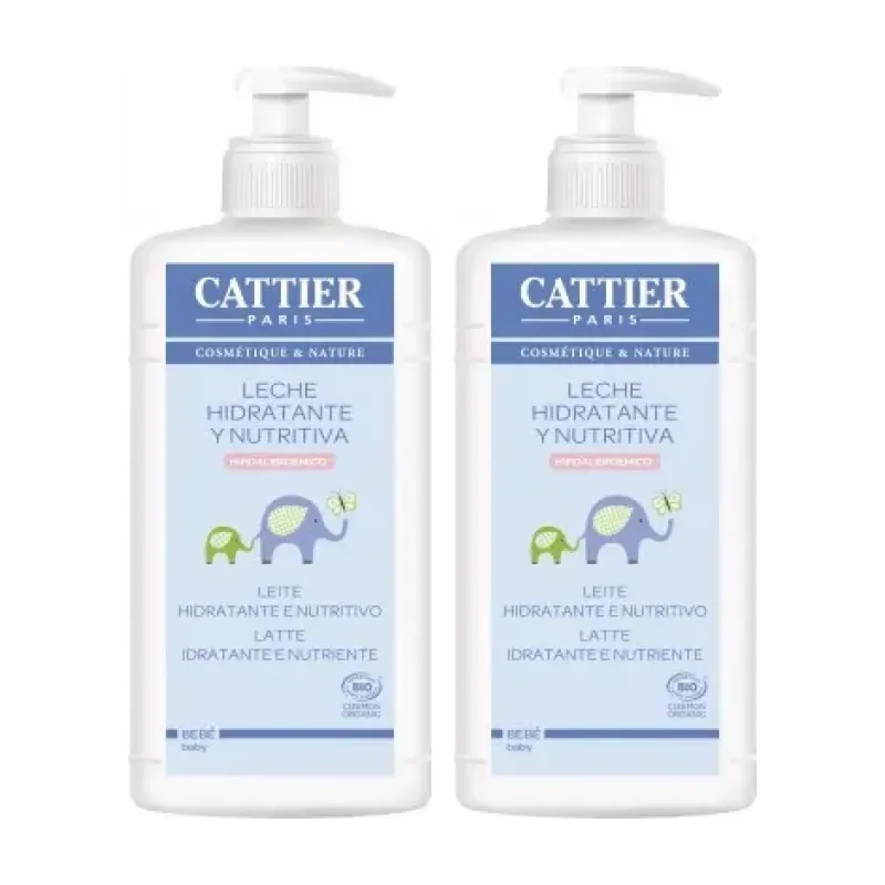 Cattier Leche Hidratante Bebe Cara/Cuerpo Duplo, 2 x 500ml | Farmacia Barata