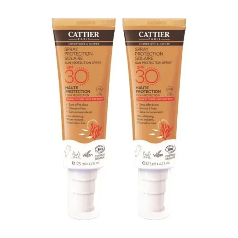 Cattier Spray Protección Solar SPF30 Cara & Cuerpo Duplo, 2 x 125ml | Farmacia Barata Cattier Spray Protección Solar SPF30 Cara & Cuerpo Duplo, 2 x 125ml | Farmacia Barata