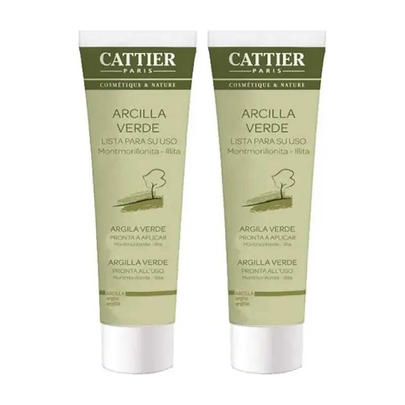 Cattier Arcilla Verde lista para usar Duplo, 2 x 100 g | Farmacia Barata