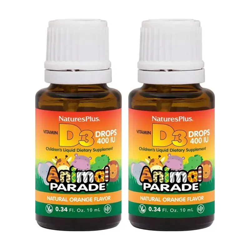 Natures Plus animal parade vit. D3 gotas Duplo, 2 x 10 ml. | Farmacia Barata