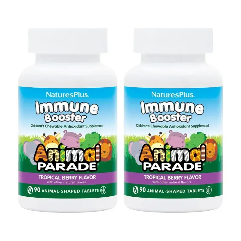 Natures Plus Animal Parade Kids Immune Booster Duplo, 2 x 90 comprimidos | Farmacia Barata Natures Plus Animal Parade Kids Immune Booster Duplo, 2 x 90 comprimidos | Farmacia Barata