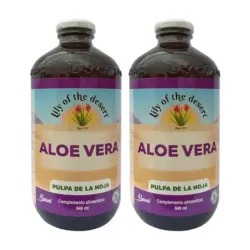 Lily Desert Aloe Zumo Eco Pulpa Duplo, 2 x 946ml.