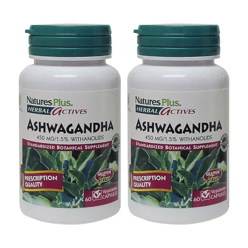 Natures plus Ashwagandha 450 mg Duplo, 2 x 60 Caps. | Farmacia Barata