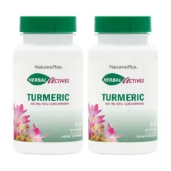 Natures Plus Curcuma (Turmeric) 400mg Duplo, 2 x 60 cápsulas.