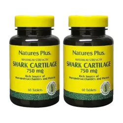 Natures Plus Cartílago de tiburón 750mg Duplo, 2 x 60 comprimidos.