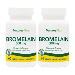 Natures Plus Bromelaina 500mg Duplo, 2 x 60 comprimidos.
