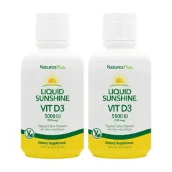 Natures Plus Vitamina D3 Liquid Sunshine Duplo, 2 x 473,18ml.