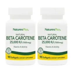 Natures Plus Natural Beta Carotene Duplo, 2 x 90 perlas.