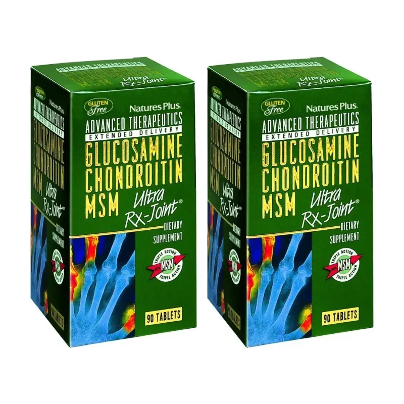 Natures Plus Glucosamine Chondroitin MSM Ultra RX-Joint Duplo, 2 x 90 comprimidos. | Farmacia Barata