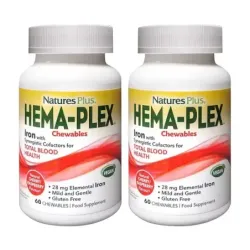 Natures Plus Hema-Plex Masticables Duplo, 2 x 60 Comp.