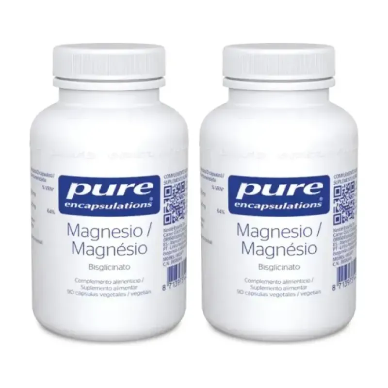 Pure Magnesio Bisglicinato Duplo, 2 x 90 Cápsulas Vegetales | Farmacia Barata