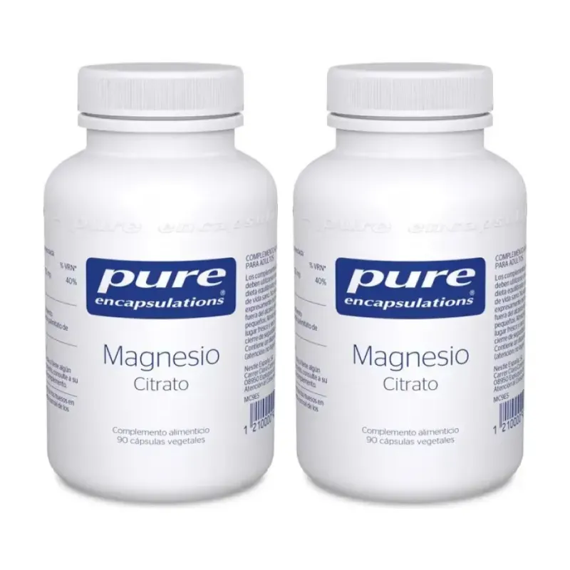 Pure Magnesio Citrato Duplo, 2 x 90 Cápsulas Vegetales | Farmacia Barata