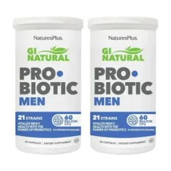 Natures Plus GI Natural Probiotic Men Duplo, 2 x 30 Caps.