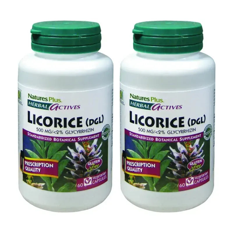 Natures Plus Regaliz (Licorice) Duplo, 2 x 60 cápsulas. | Farmacia Barata Natures Plus Regaliz (Licorice) Duplo, 2 x 60 cápsulas. | Farmacia Barata
