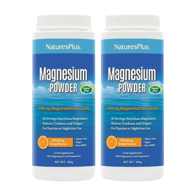 Natures Plus Kalmassure Magnesio Polvo Duplo, 2 x 522gr. | Farmacia Barata