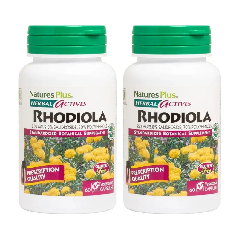 Natures Plus Rhodiola 250 mg Duplo, 2 x 60 Caps. | Farmacia Barata
