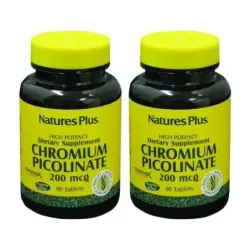 Natures Plus Picolinato de Cromo Duplo, 2 x 90 Comp. | Farmacia Barata