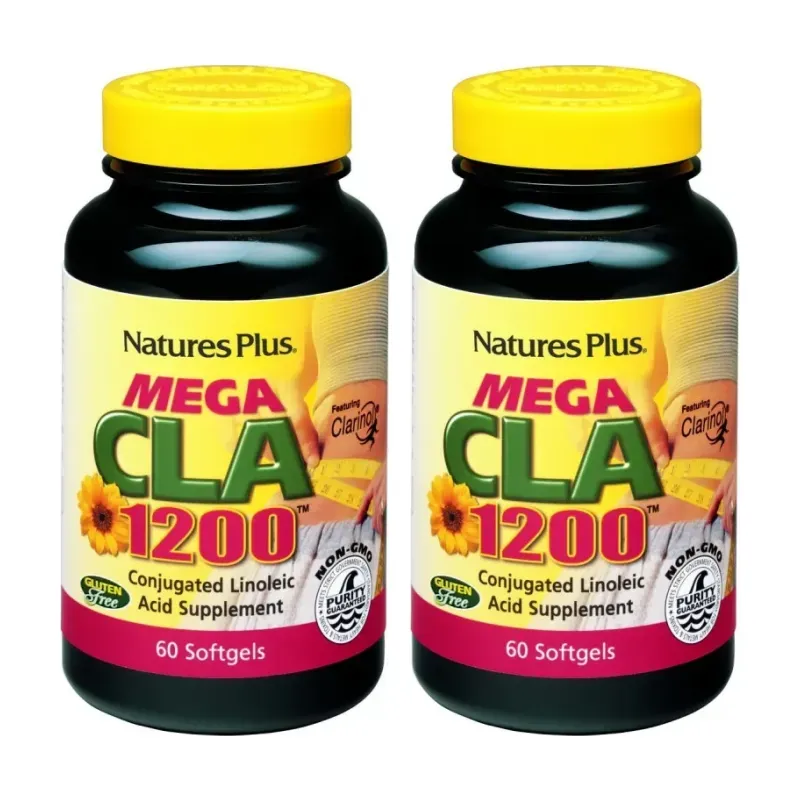 Natures Plus Mega CLA 1200 mg Duplo, 2 x 60 perlas. | Farmacia Barata