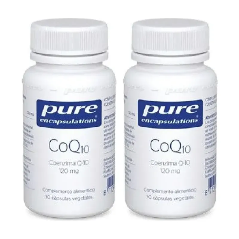 Pure CoQ10. Coenzima Q10 120 mg Duplo, 2 x 30 Cápsulas Vegetales | Farmacia Barata