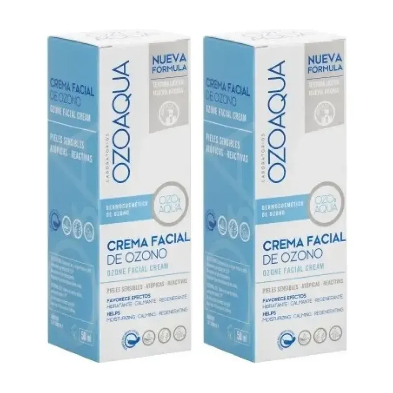 Ozoaqua Crema Facial de Ozono Duplo, 2 x 50 ml | Farmacia Barata Ozoaqua Crema Facial de Ozono Duplo, 2 x 50 ml | Farmacia Barata