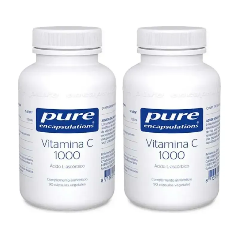 Pure Vitamina C 1000 Duplo, 2 x 90 Cápsulas Vegetales | Farmacia Barata