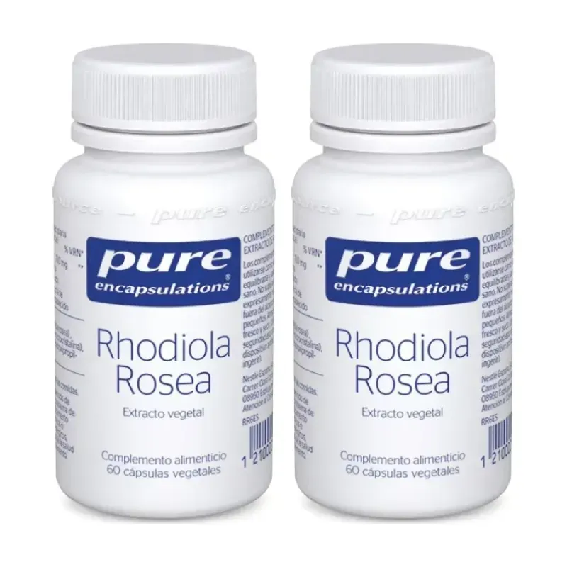 Pure Rhodiola Rosea Duplo, 2 x 60 Cápsulas Vegetales | Farmacia Barata