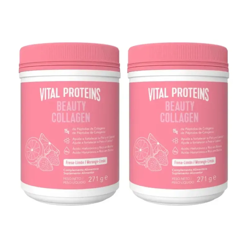 Vital Proteins beauty collagen sabor fresa limón Duplo, 2 x 271 g | Farmacia Barata