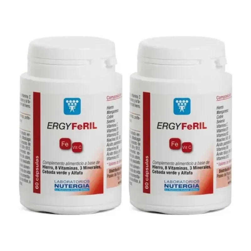 Nutergia Ergyferil Fe+Vit C Duplo, 2 x 60 capsulas | Farmacia Barata