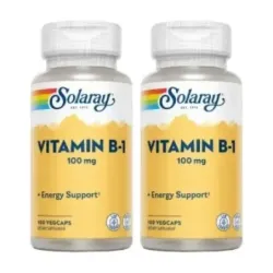 Solaray B1 100 mg Duplo, 2 x 100 cápsulas vegetales