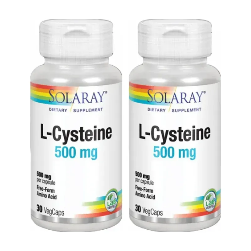 Solaray L-Cysteine 500 mg Duplo, 2 x 30 cápsulas veganas | Farmacia Barata Solaray L-Cysteine 500 mg Duplo, 2 x 30 cápsulas veganas | Farmacia Barata