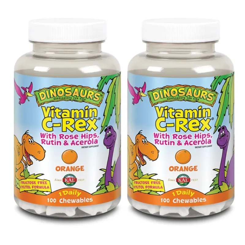 Kal Vitamina-C Rex Duplo, 2 x 100 Dino Masticables. | Farmacia Barata