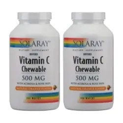 Solaray Vitamina C 500 mg Duplo, 2 x 100 comp. mast. naranja