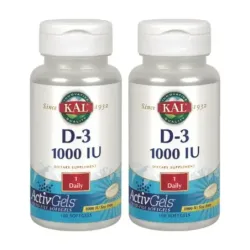 KAL D3 1000 UI Duplo, 2 x 100 perlas ActivGels