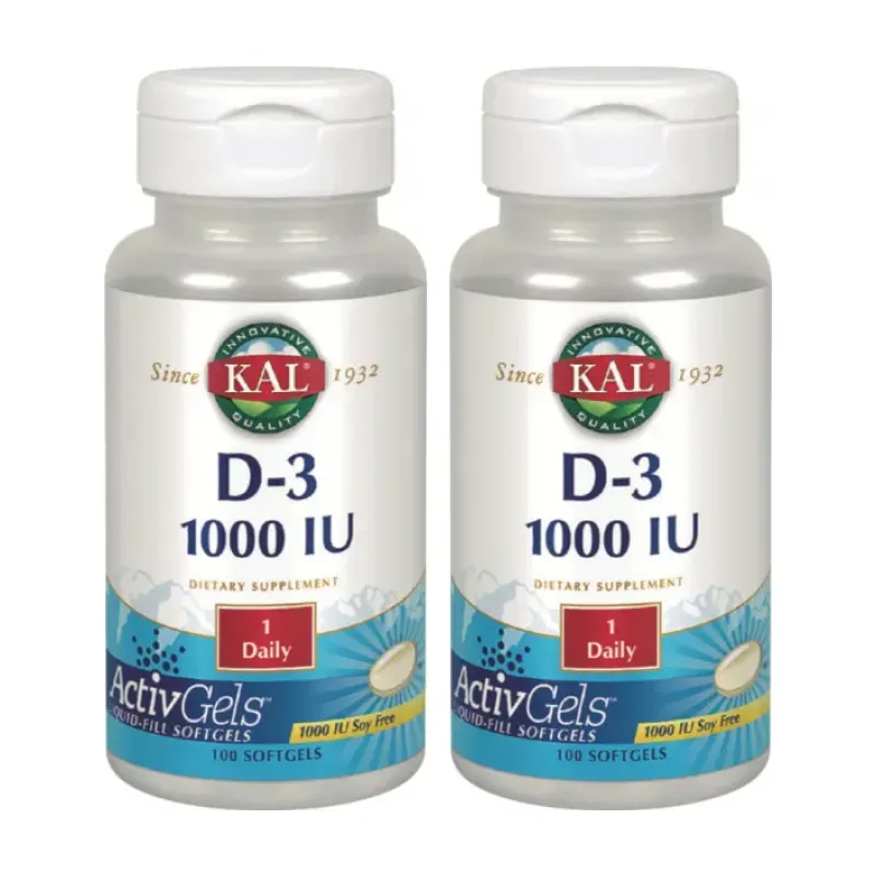 KAL D3 1000 UI Duplo, 2 x 100 perlas ActivGels | Farmacia Barata KAL D3 1000 UI Duplo, 2 x 100 perlas ActivGels | Farmacia Barata
