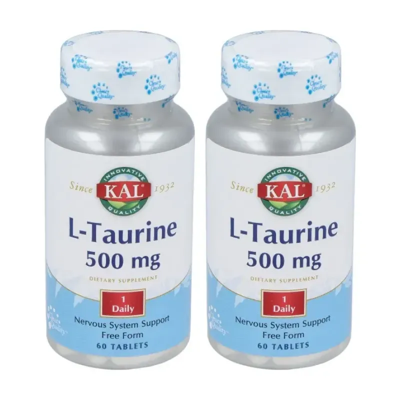KAL L-Taurine 500 mg Duplo, 2 x 60 comprimidos | Farmacia Barata