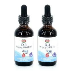 KAL Vitamina D3 Gotas Duplo, 2 x 53 ml.