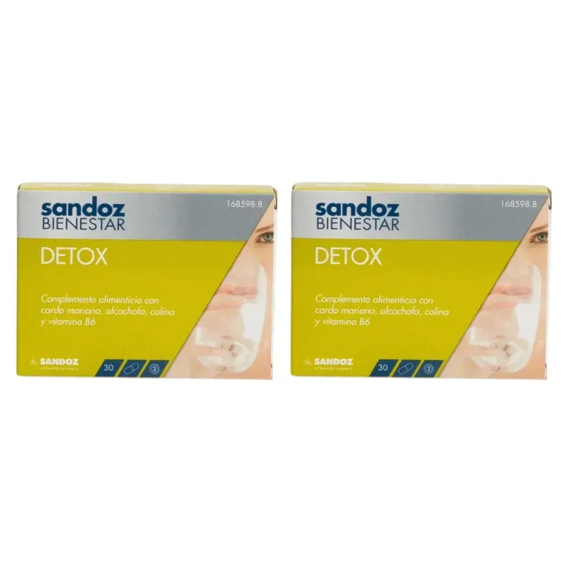 Sandoz Bienestar detox Duplo, 2 x 30 caps | Farmacia Barata Sandoz Bienestar detox Duplo, 2 x 30 caps | Farmacia Barata