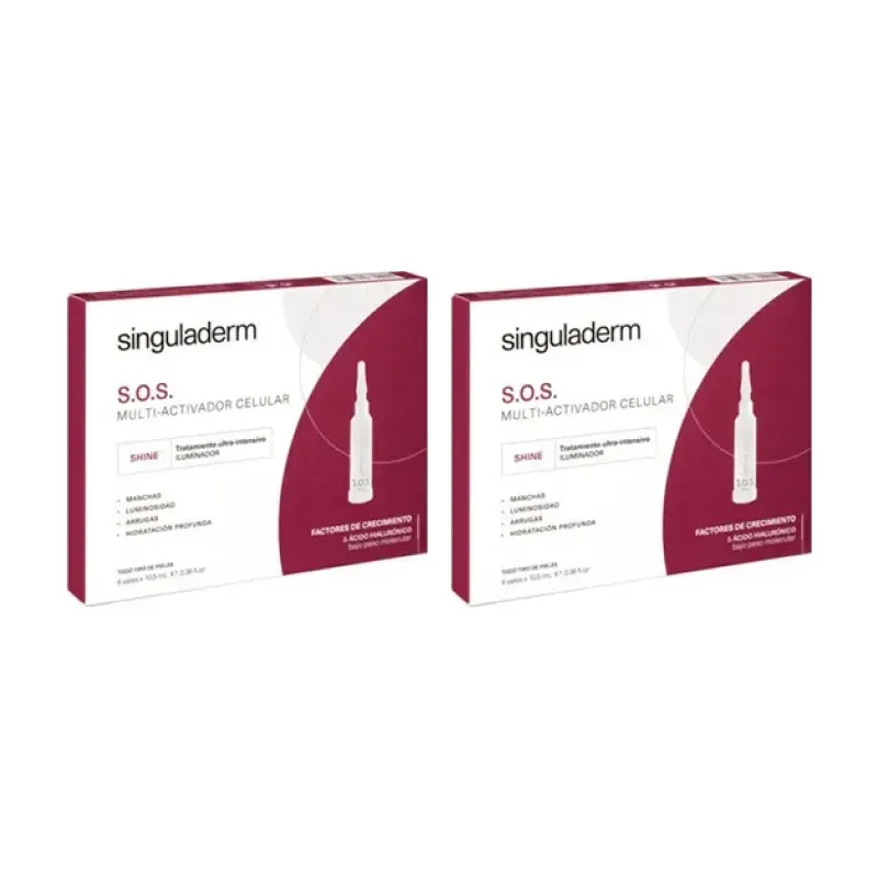 Singuladerm SOS Shine Duplo, 2 x 4 Viales x 10,5 ml | Farmacia Barata