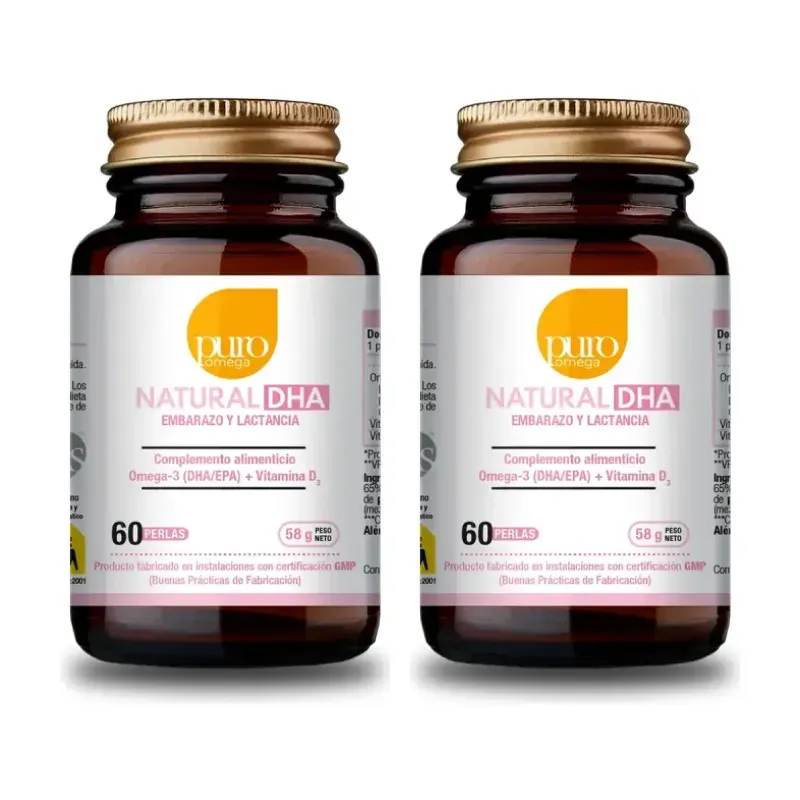 Puro Omega Natural DHA Embarazo y Lactancia Duplo, 2 x 60 perlas | Farmacia Barata Puro Omega Natural DHA Embarazo y Lactancia Duplo, 2 x 60 perlas | Farmacia Barata
