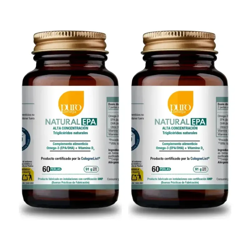 Puro Omega Natural EPA Máxima Absorción Duplo, 2 x 60 perlas | Farmacia Barata Puro Omega Natural EPA Máxima Absorción Duplo, 2 x 60 perlas | Farmacia Barata