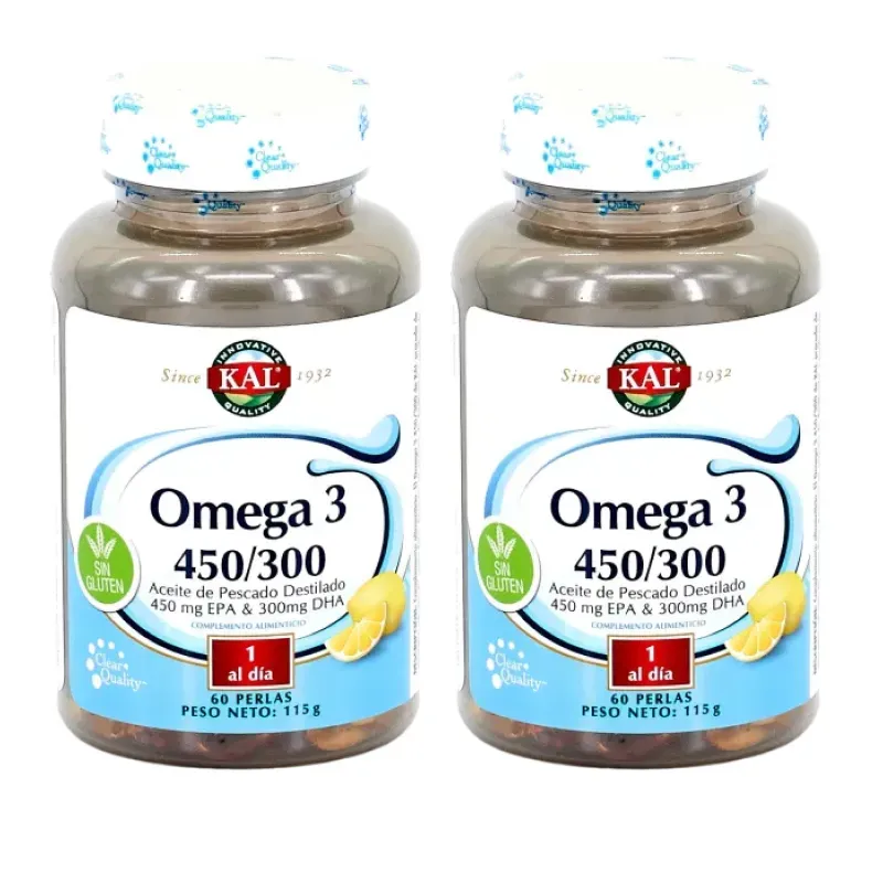 KAL Omega 3 450/300 Duplo, 2 x 60 perlas. | Farmacia Barata KAL Omega 3 450/300 Duplo, 2 x 60 perlas. | Farmacia Barata