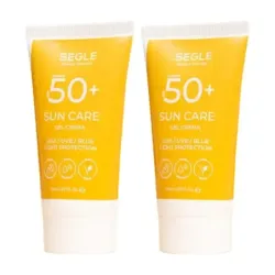 Segle Sun Care solar gel-crema facial SPF50+ Duplo, 2 x 50 ml