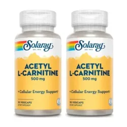 Solaray Acetil L-Carnitina 500mg Duplo, 2 x 30 vegcaps