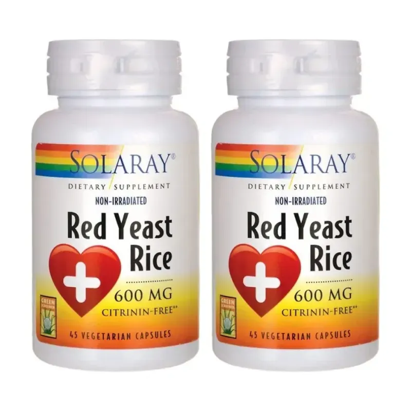 Solaray Levadura Arroz Rojo Duplo, 2 x 45 Caps. Veg. | Farmacia Barata