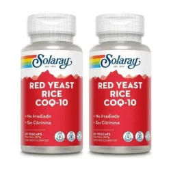 Solaray Levadura Arroz Rojo & Q10 Duplo, 2 x 60 cápsulas vegetales