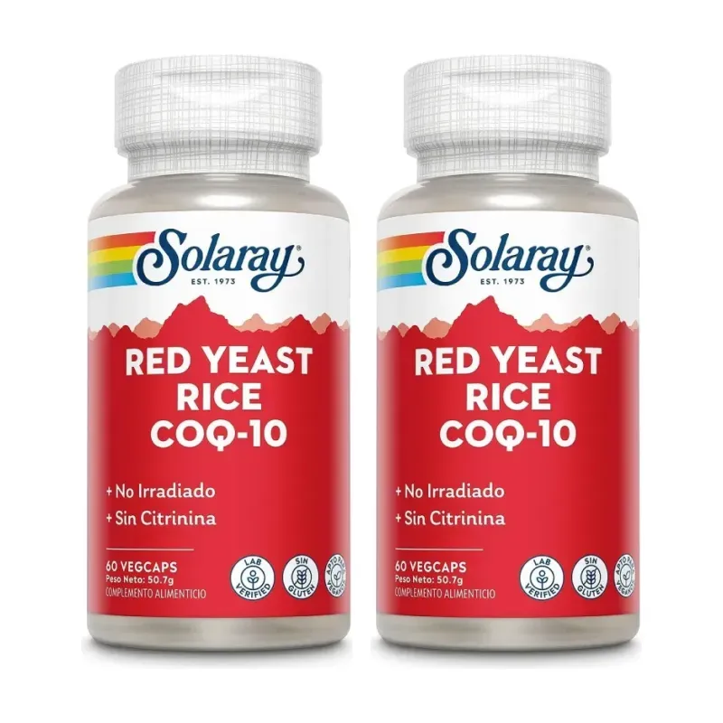 Solaray Levadura Arroz Rojo & Q10 Duplo, 2 x 60 cápsulas vegetales | Farmacia Barata Solaray Levadura Arroz Rojo & Q10 Duplo, 2 x 60 cápsulas vegetales | Farmacia Barata