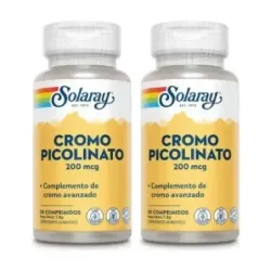Solaray Chromium Picolinate 200 Duplo, 2 x 50 comprimidos