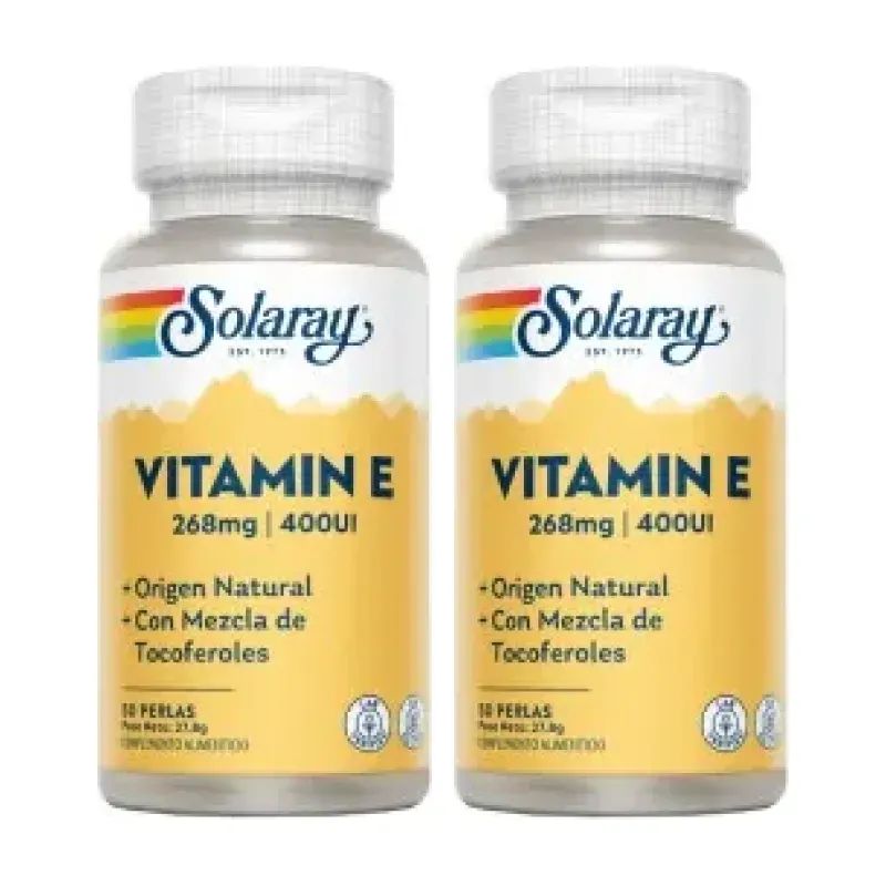 Solaray Vitamina E Duplo, 2 x 50 Perlas | Farmacia Barata Solaray Vitamina E Duplo, 2 x 50 Perlas | Farmacia Barata
