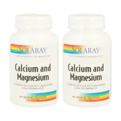 Solaray Calcio & Magnesio Duplo, 2 x 90 cápsulas vegetales