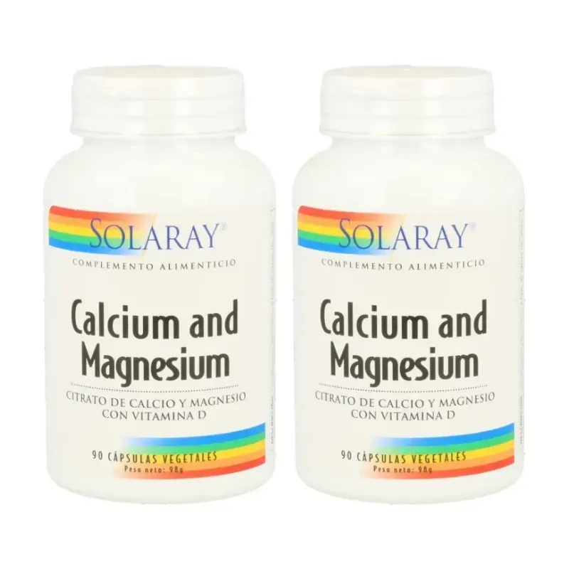 Solaray Calcio & Magnesio Duplo, 2 x 90 cápsulas vegetales | Farmacia Barata